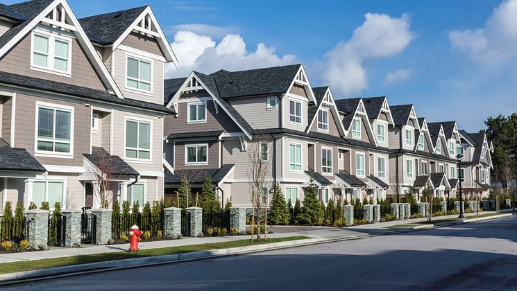 Line of Houses by the Road